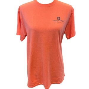 Simply Southern Women's M Orange Nautical Graphic T-Shirt Casual, Nautical